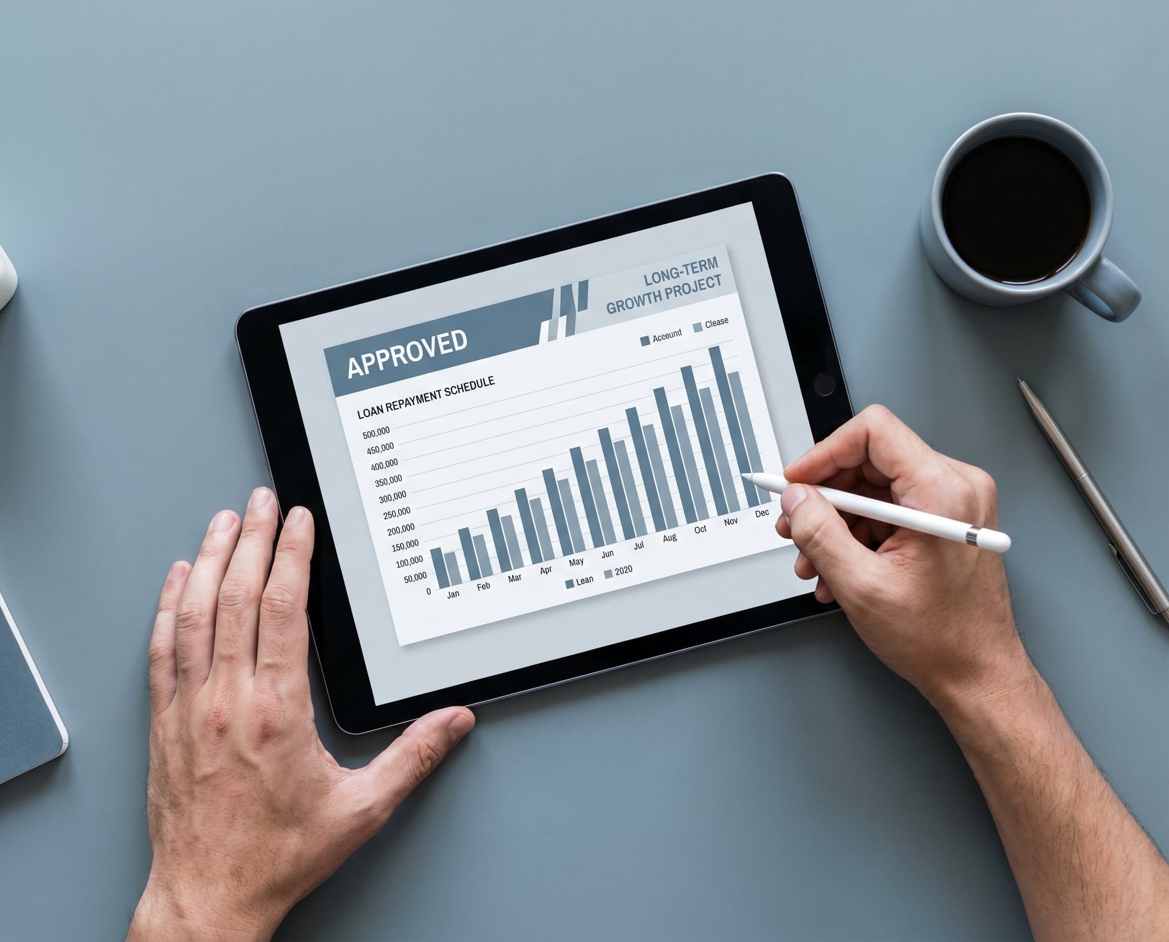 Business owner reviewing financing
