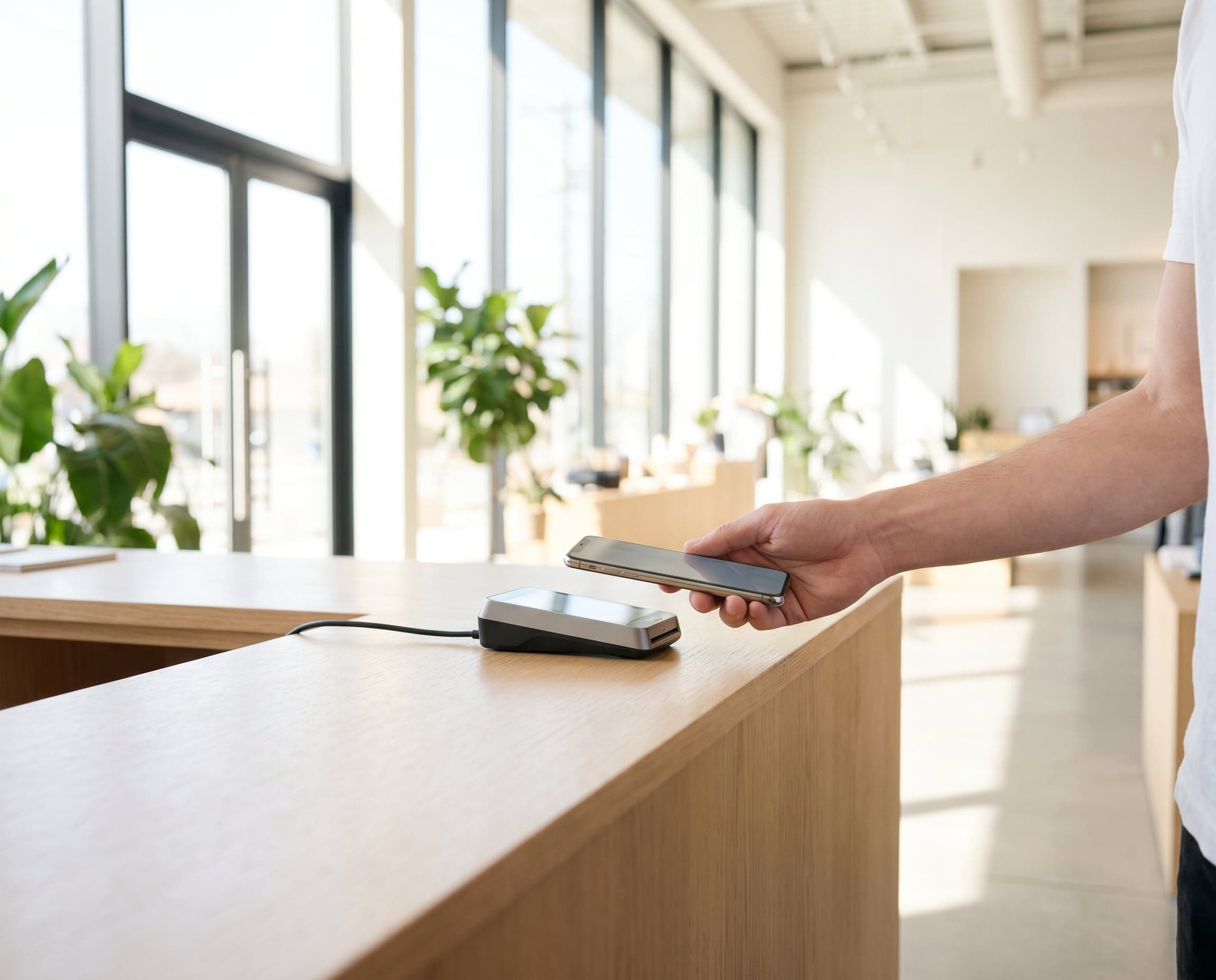 Point-of-sale system on a retail counter